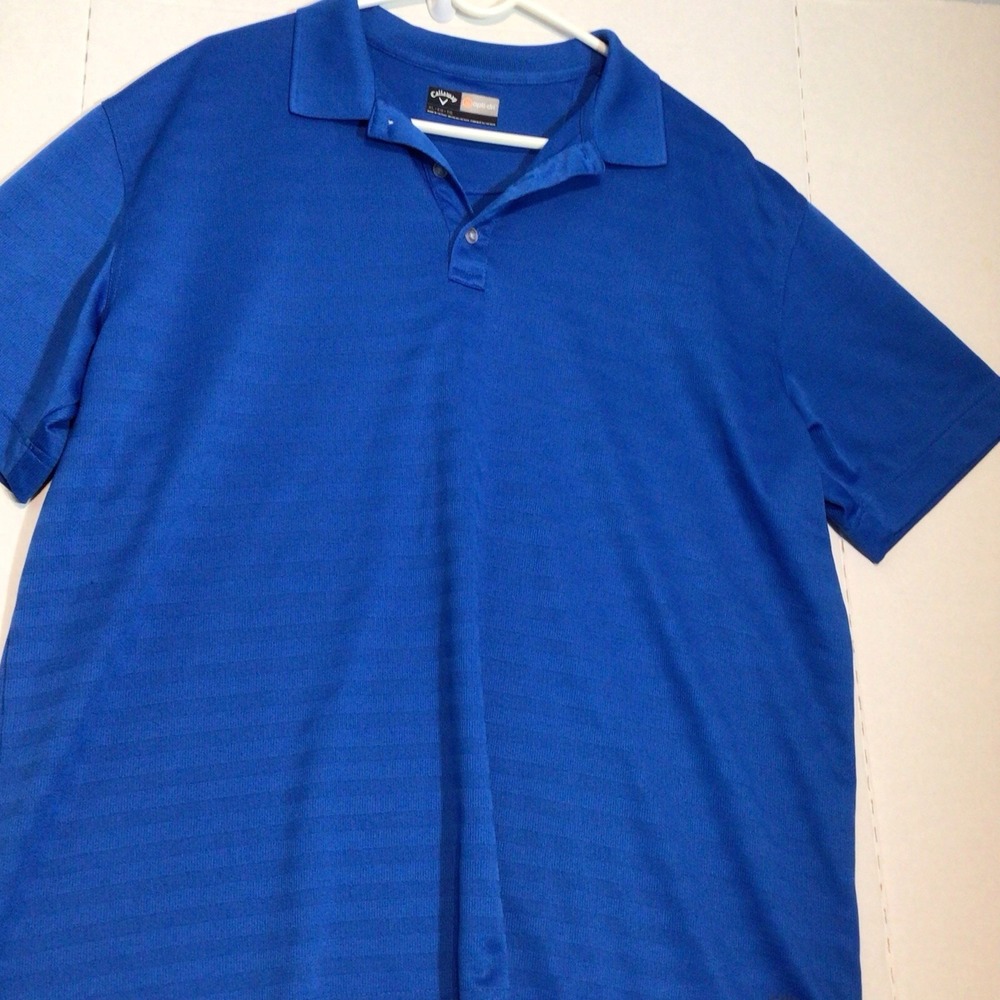 Callaway Men's Polo Shirt Adult XL Blue Logo Opti-Dri Golf